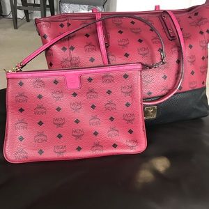“Sale” Authentic MCM Large Tote Bag with pouch